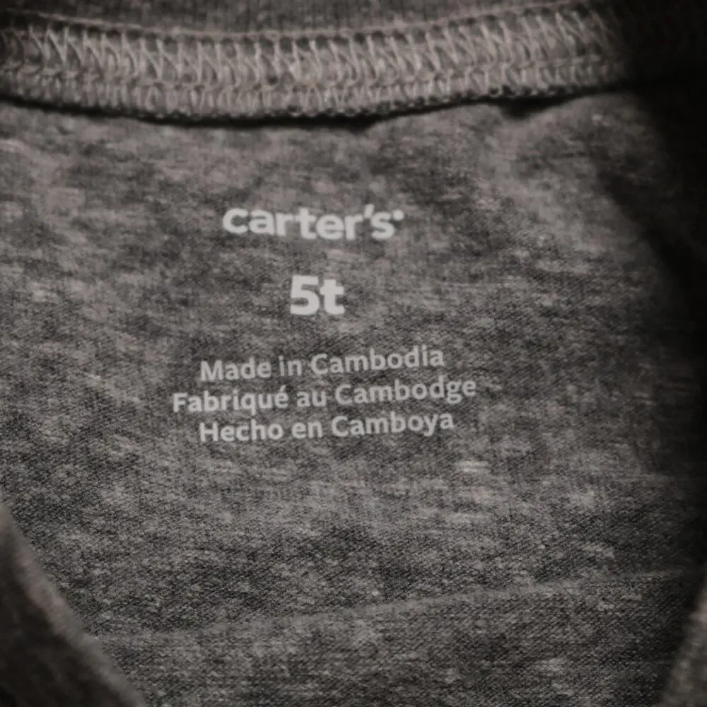 4/$20 - Carters Toddler Boys Super Busy Bee Short Sleeve T-Shirt Gray Size 5T